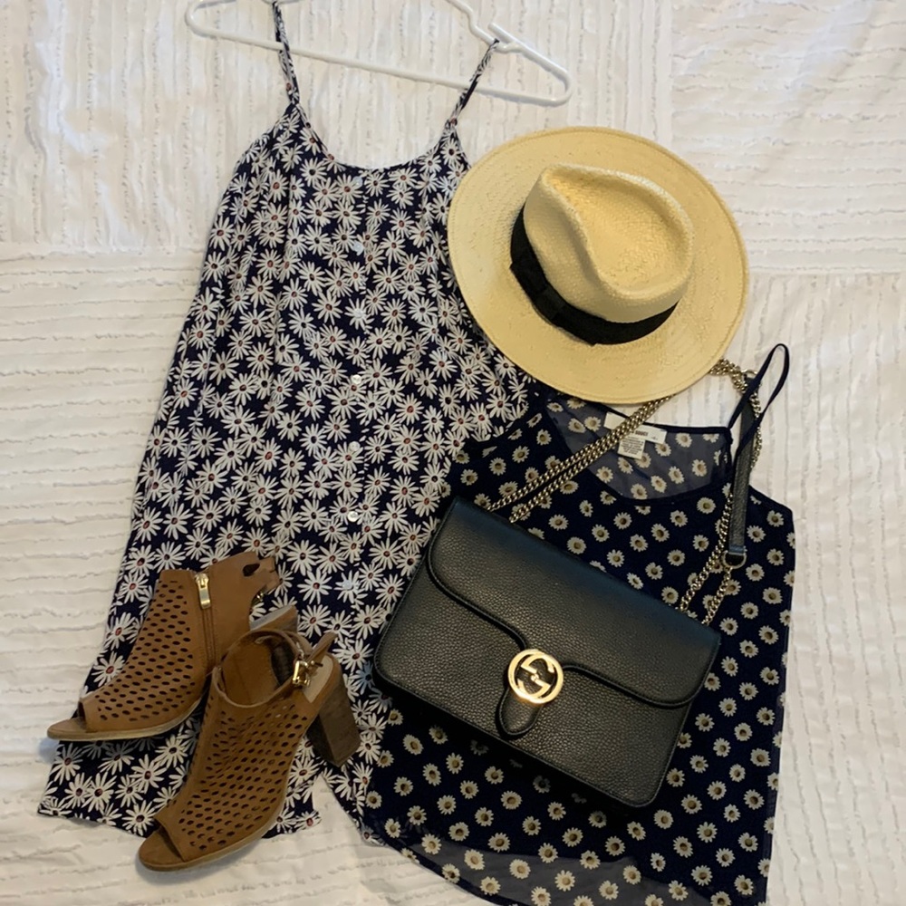 Button down dress plus bonus sheer tank